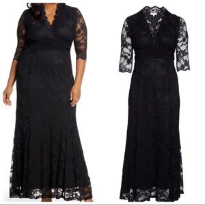 NEW Kiyonna Screen Siren Black Lace Formal Dress